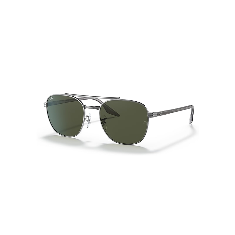 Ray-Ban Sunglasses   - Grey On Transparent Frame Green Lenses 55-19, RB3688