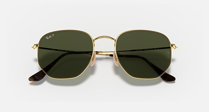 ✨Ray-Ban RB3548N Hexagonal Flat Lenses – Gold / Green G-15 w/ Case  ✨ Ray-Ban Hexagonal M (51 - 21) with Green lenses and Gold  main image 3
