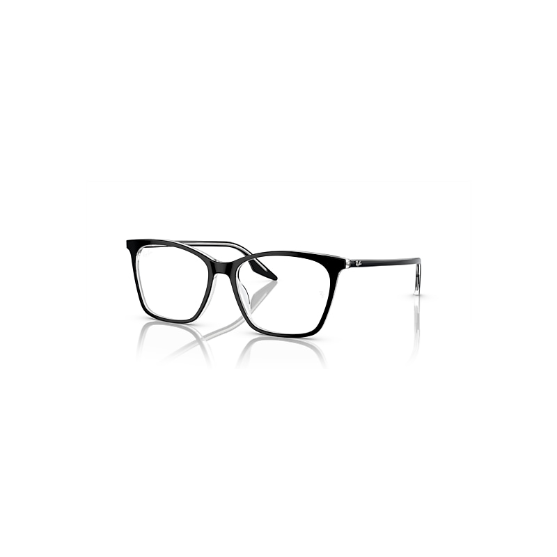 Ray-Ban Eyeglasses Woman Rb5422 Optics - Black On Transparent Frame Clear Lenses Polarized 52-16