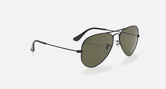 AVIATOR CLASSIC Sunglasses in Black and G-15 Green Polarized  display picture 2