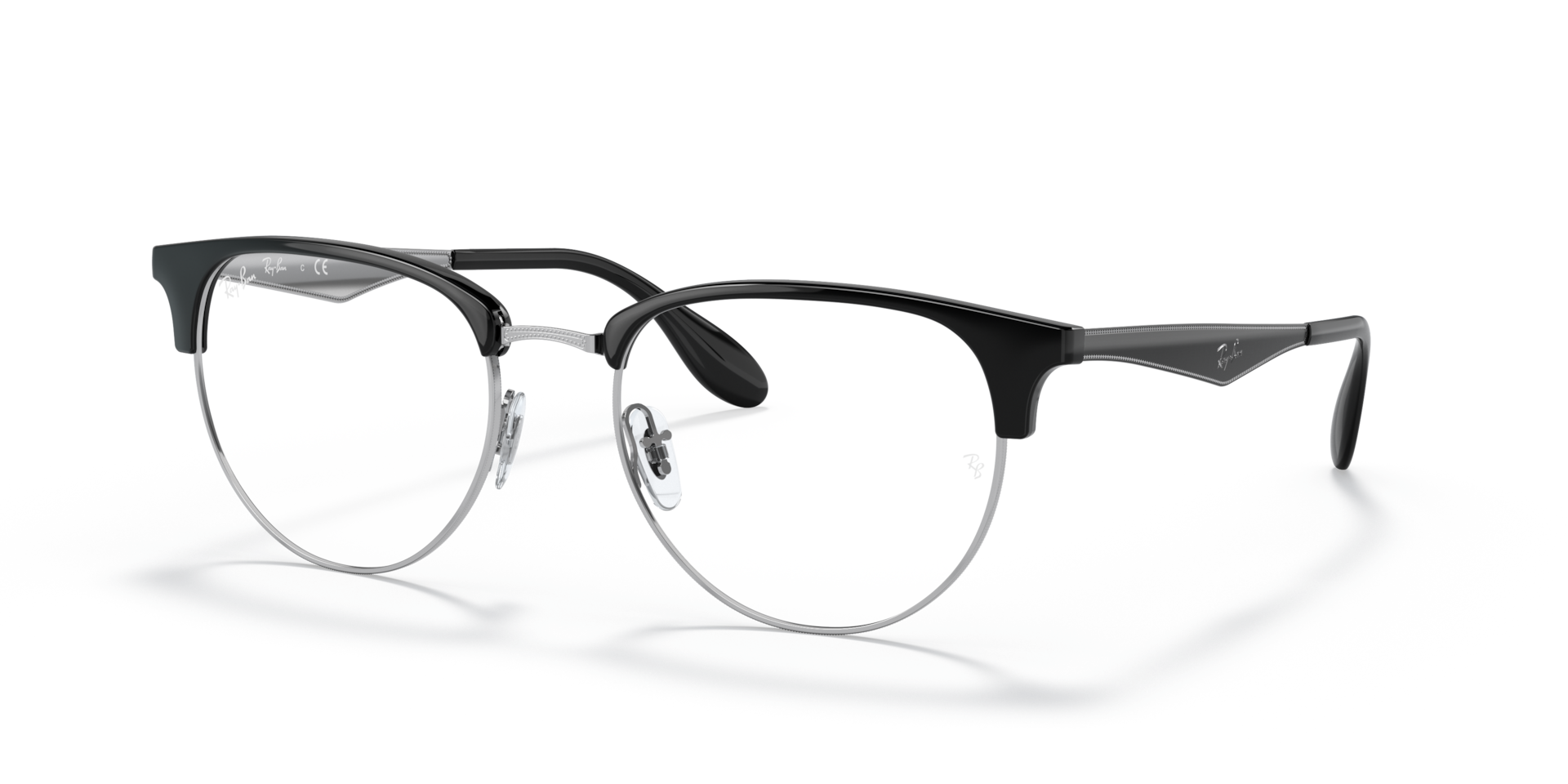 RB6396 OPTICS Polarized Eyeglasses with Silver and Clear (53-19