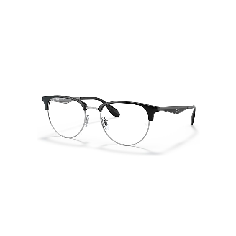 Ray-Ban Eyeglasses Unisex Rb6396 Optics - Black Frame Clear Lenses Polarized 53-19