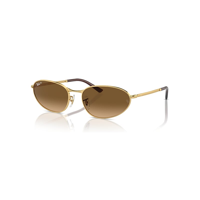 Ray-Ban Sunglasses Unisex Rb3734 - Arista Gold Frame Brown Lenses Polarized 56-18