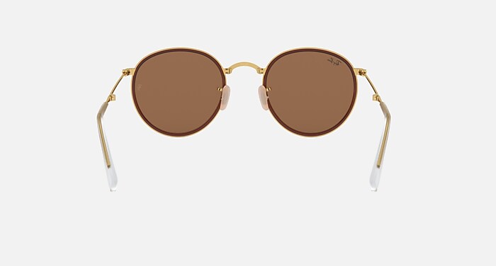 ROUND FOLDING Sunglasses in Arista Gold and Copper Flash (48-22