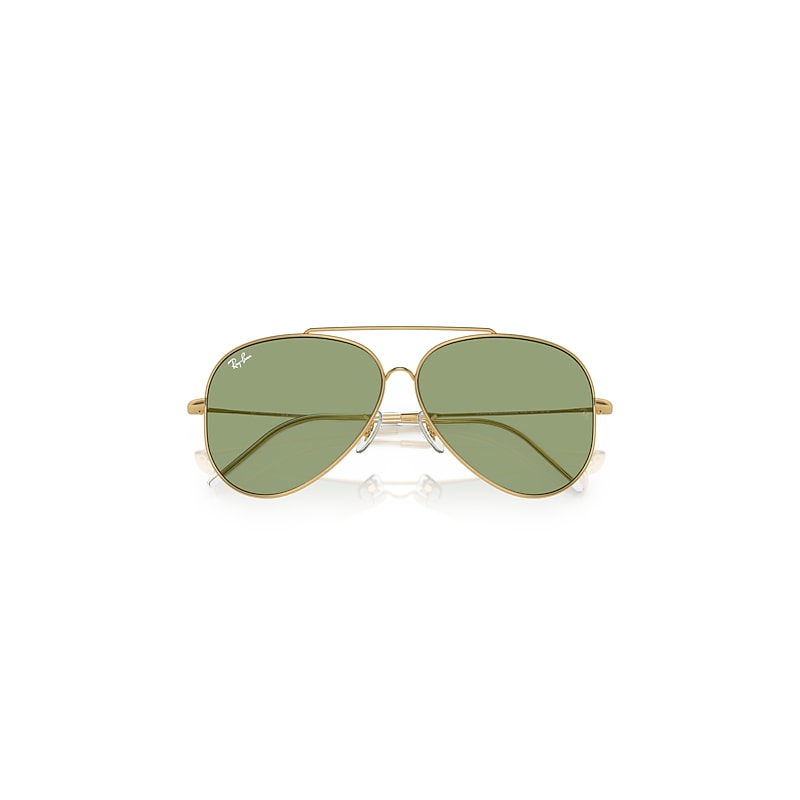 Ray-Ban Aviator Reverse Classic RBR0101S Sunglasses - Polished Gold/Green Classic - XX-Large