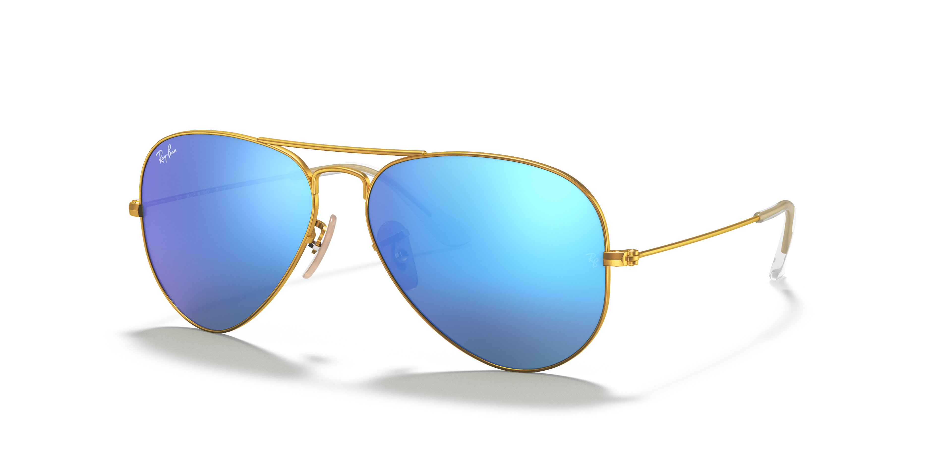 AVIATOR FLASH LENSES Sunglasses in Gold and Blue Flash - RB3025