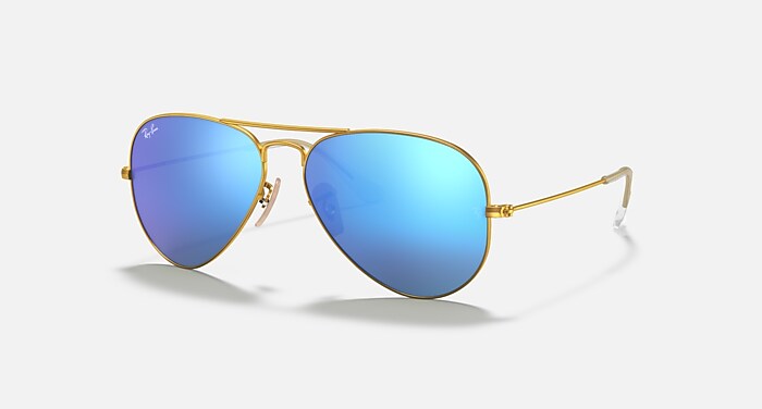 AVIATOR FLASH LENSES Sunglasses in Gold and Blue Flash  display picture 2