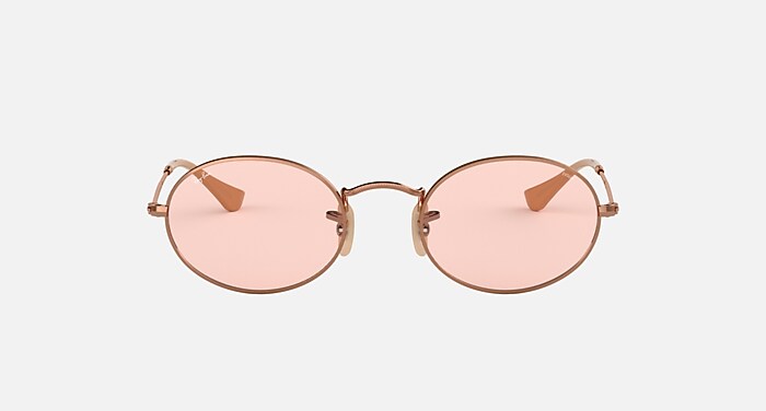 OVAL FLAT LENSES Sunglasses in Copper and Photochromic Pink (51-21