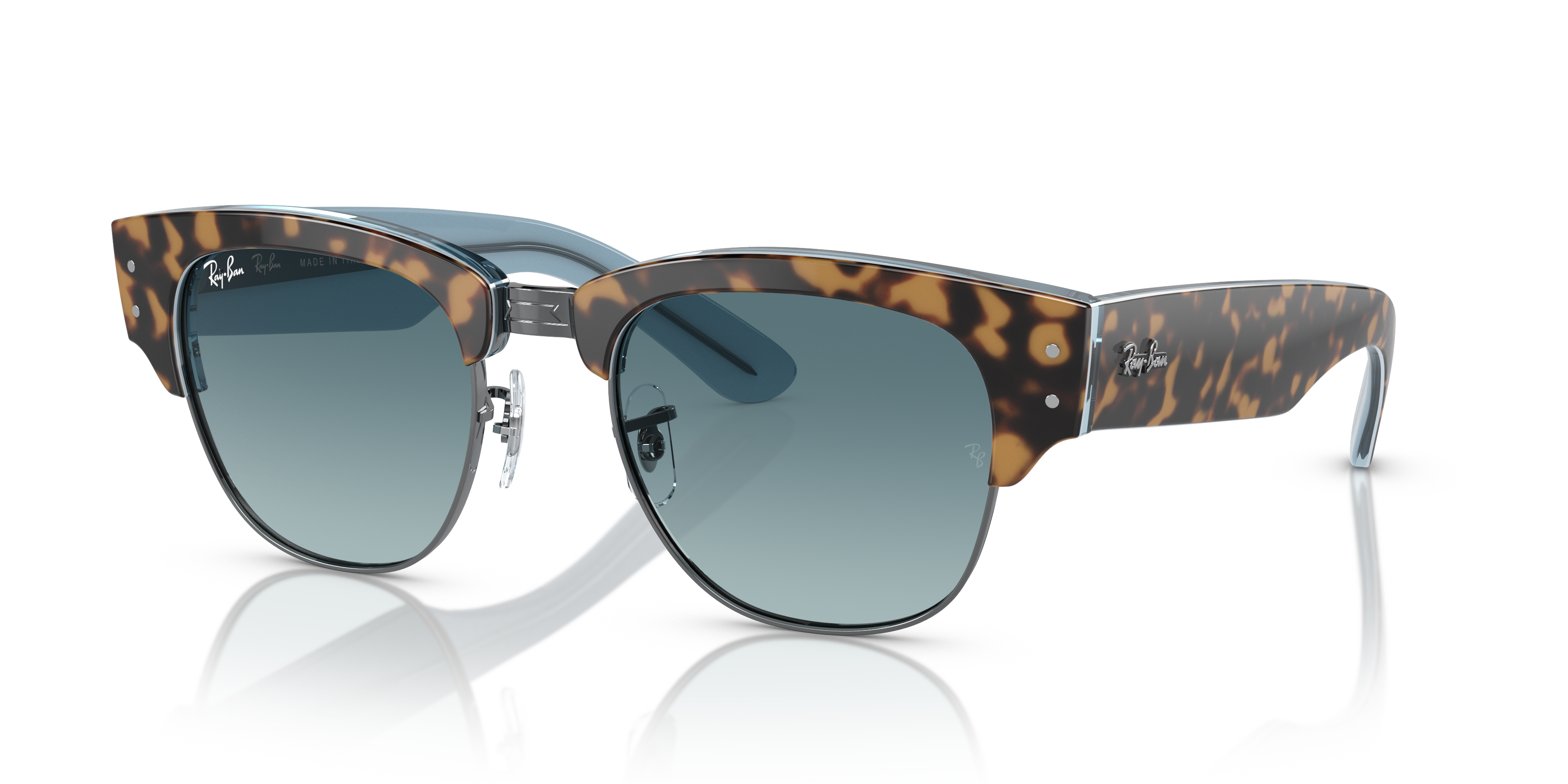 MEGA CLUBMASTER Sunglasses in Havana On Blue On Gunmetal and Blue