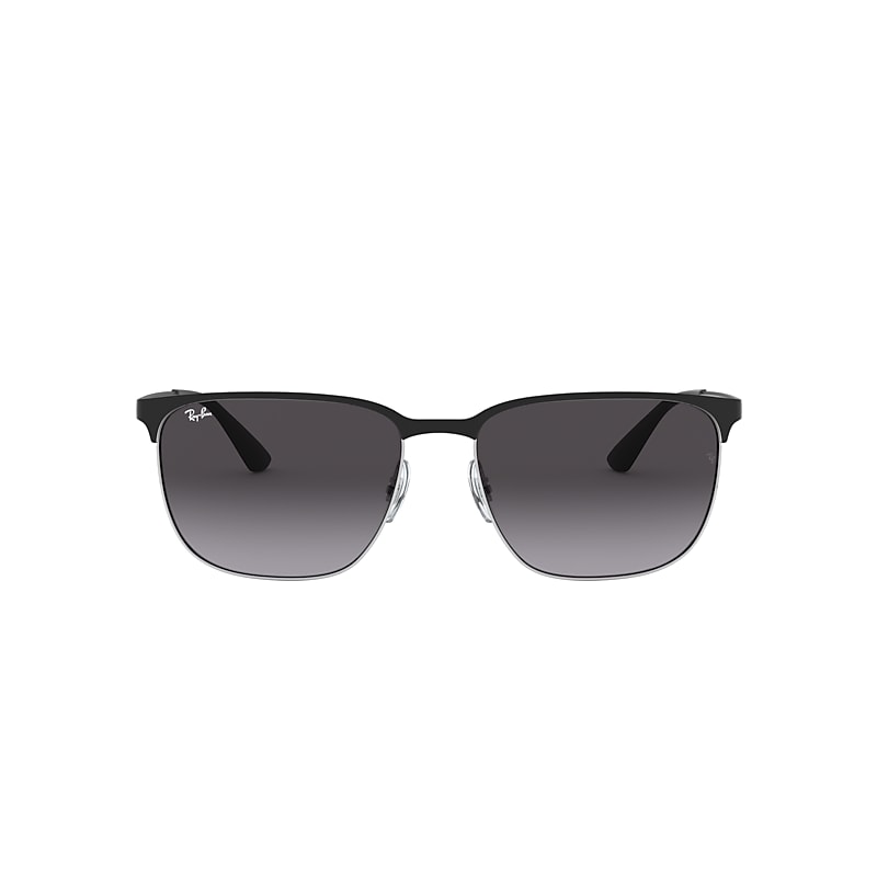 Ray-Ban Rb3569 Sunglasses Black On Silver Frame Grey Lenses 59-17
