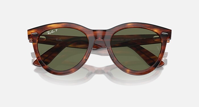 Ray-Ban サングラス RB2241F ストライプハバナ WAYFARER WAY Polarized Sunglasses in Striped Havana and Green