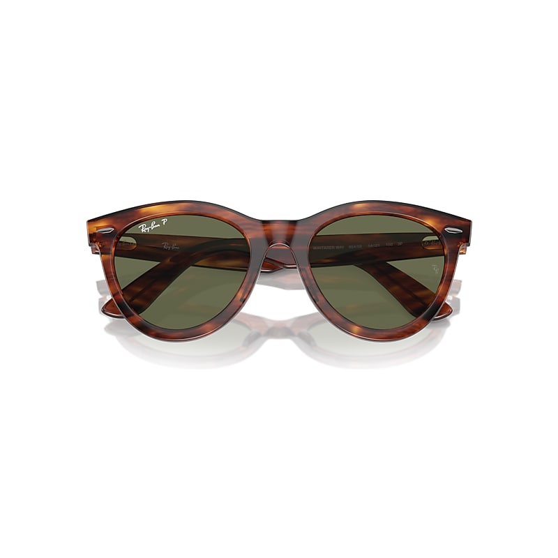 WAYFARER WAY Polarized Sunglasses in Striped Havana and Green