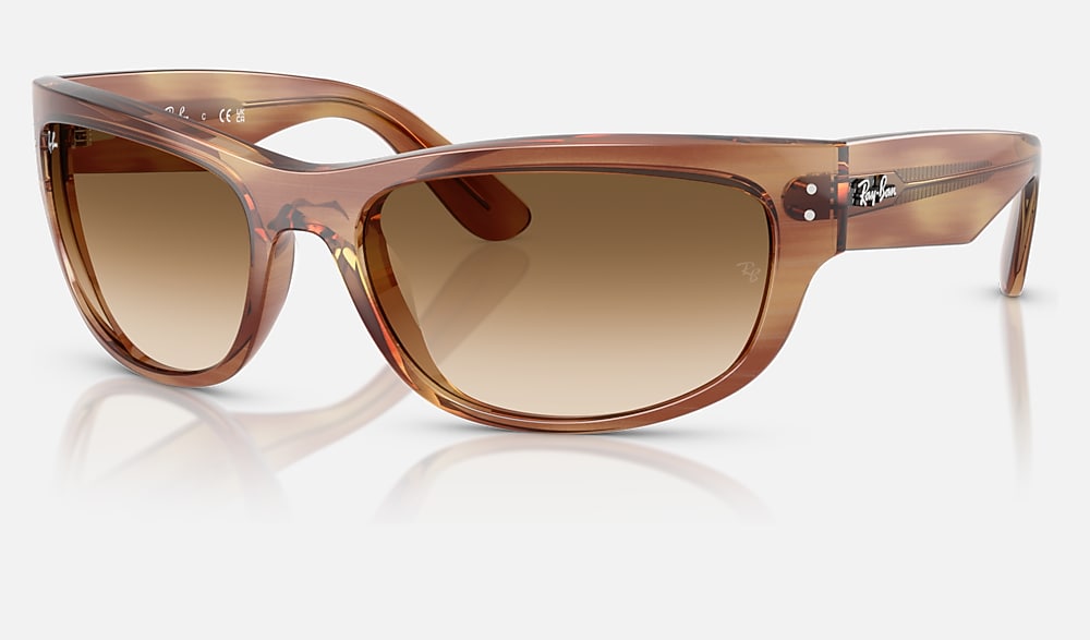 MEGA BALORAMA Sunglasses in Striped Brown and Clear Gradient Brown