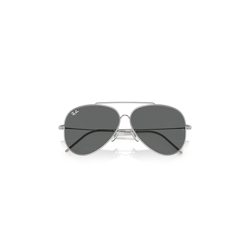 Ray-Ban Aviator Reverse Sunglasses Silver Frame Grey Lenses 59-11