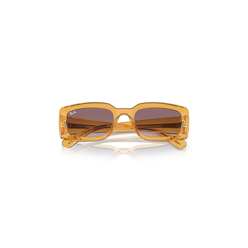 Ray-Ban Kiliane Bio-based Sunglasses Transparent Yellow Frame Violet Lenses 54-21