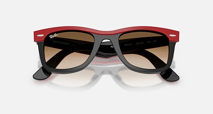 WAYFARER STREET NEAT Sunglasses in Red On Black and Clear Gradient