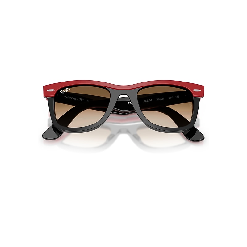 WAYFARER STREET NEAT Sunglasses in Red On Black and Clear Gradient