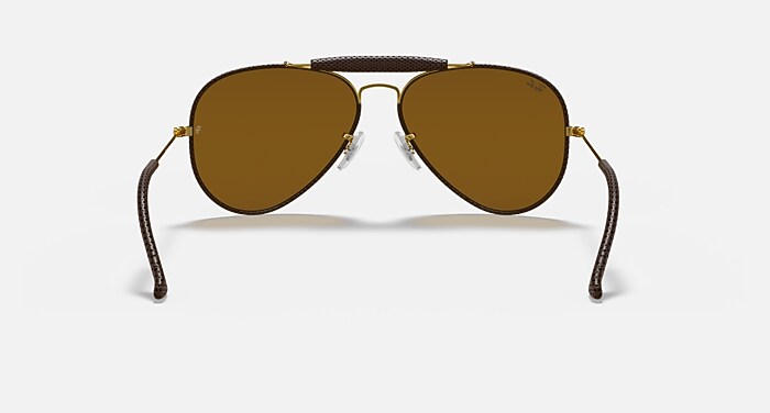 ハンドメイド・手芸 RayBan Aviator AVIATOR CRAFT Sunglasses in Brown and B-15 Brown - RB3422Q | Ray