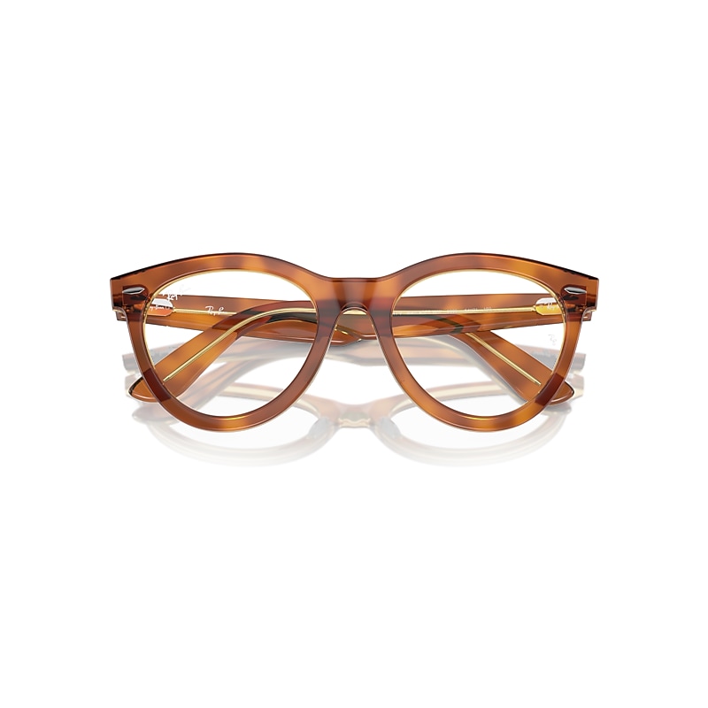 Ray-Ban Eyeglasses Havana On Transparent Light Brown Frame Lenses Polarized 51-21