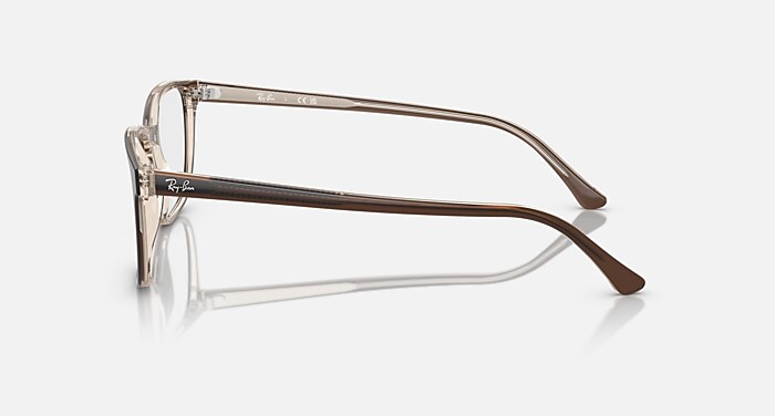 RB5418 OPTICS Eyeglasses with Brown On Transparent Light Brown and