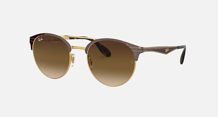 Rb3545 Sunglasses in Gold/Top Havana Frame and Brown Gradient