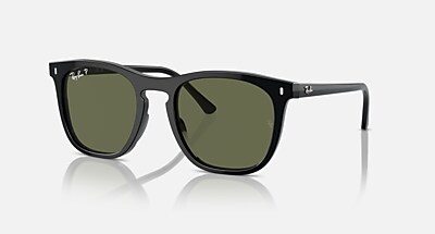 RB2210 Polarized Sunglasses in Black and Green Polarized (53-21