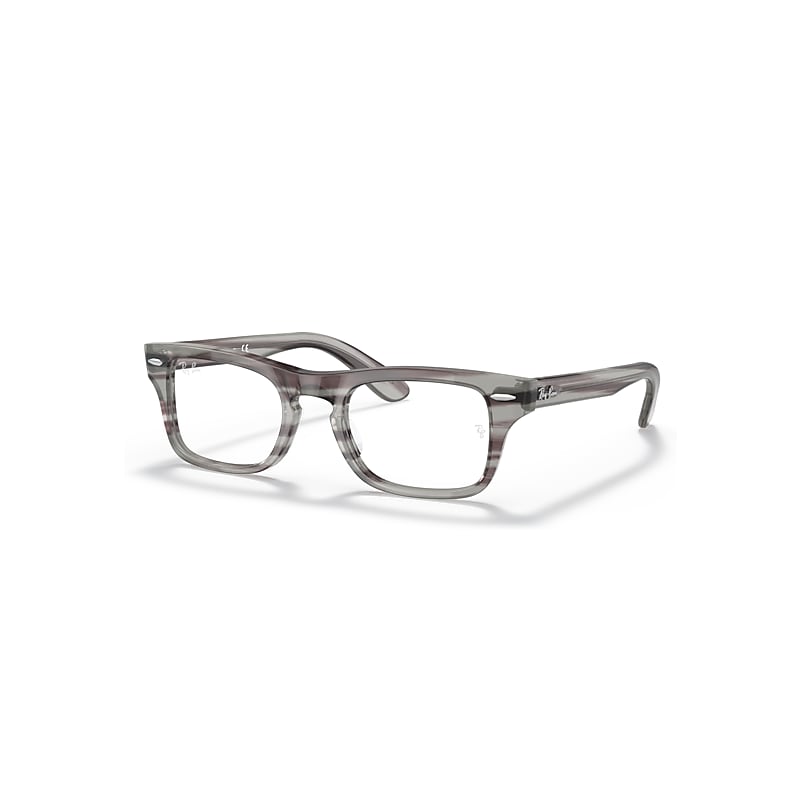 Ray-Ban Eyeglasses Children Burbank Optics Kids - Striped Grey Frame Clear Lenses Polarized 41-19
