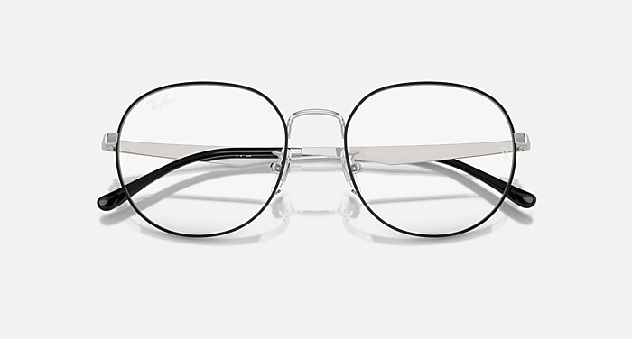 RB6517D OPTICS Eyeglasses with Black On Silver and Clear (55-19
