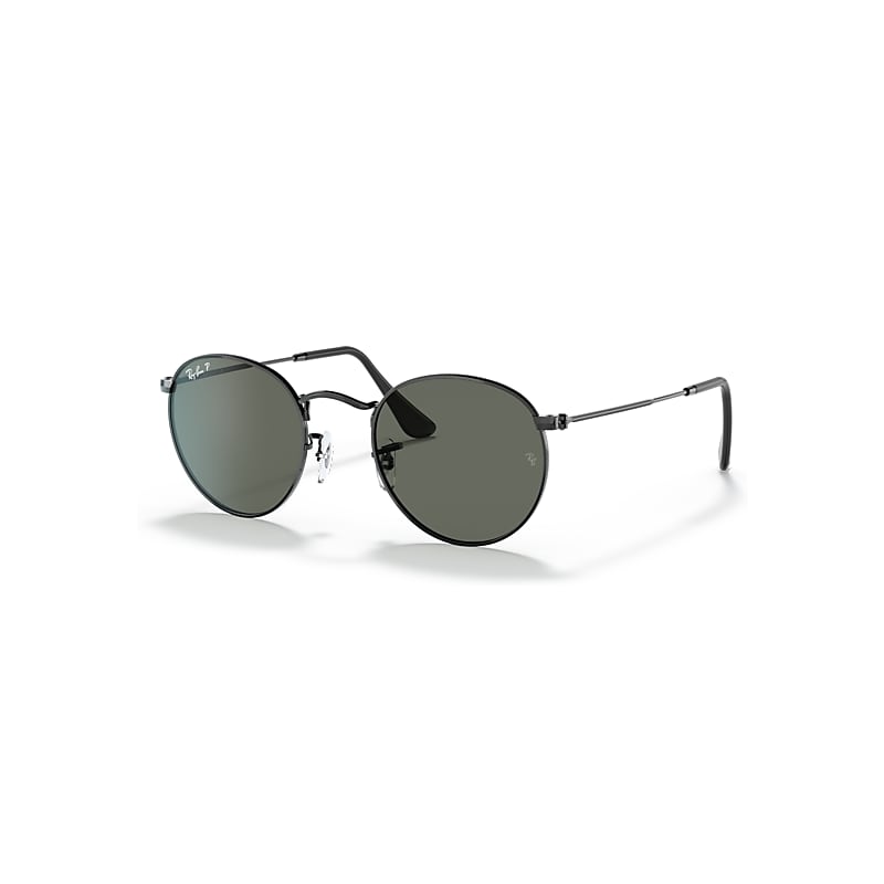 Ray-Ban Round Metal Gafas De Sol Negro Montura Verde Lentes Polarizado 53-21