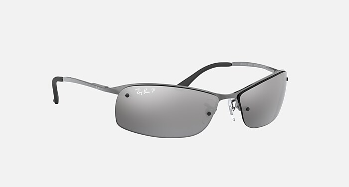 RB3183 Polarized Sunglasses in Gunmetal and Silver Polarized (63
