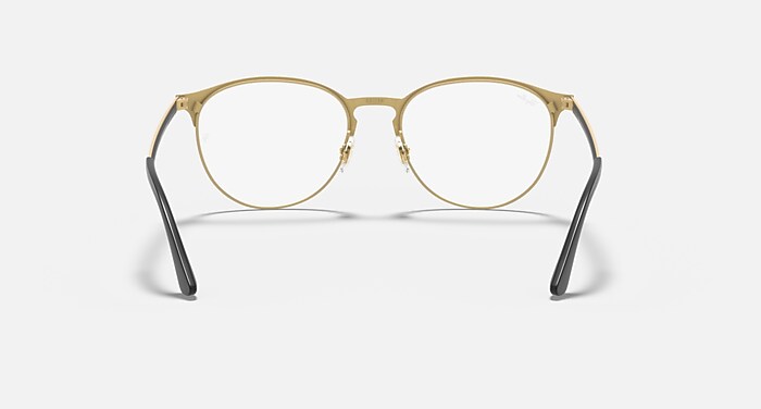 RB6375 OPTICS Polarized Eyeglasses with Black On Gold and Clear