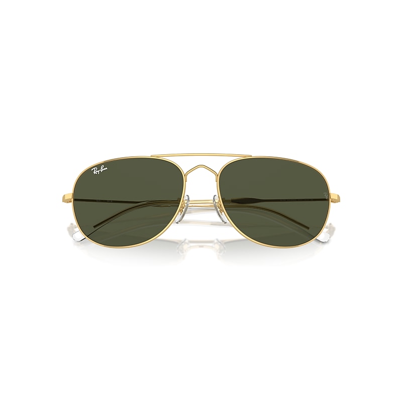 Ray-Ban Bain Bridge Sunglasses Arista Gold Frame Green Lenses 57-17