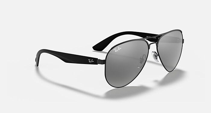 RB3523 Sunglasses in Black and Grey Mirror Silver (59-17) - RB3523