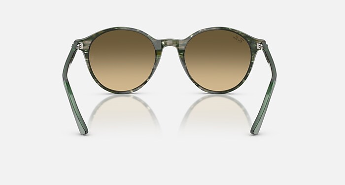 Ray-Ban Clear Frame Sunglasses with Gradient Brown-to-Green Lenses Ray-Ban RB3750 Brown frame with green lenses. Lenses provide  main image 3