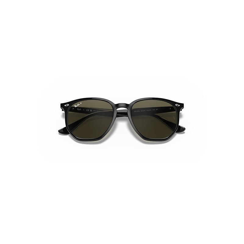 RB4306 Polarized Sunglasses in Black and G-15 Green Polarized (54