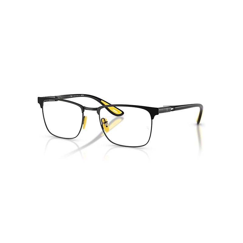 Ray-Ban Eyeglasses   Optics Scuderia Ferrari Collection - Black Frame Clear Lenses Polarized 54-19, RB6621M