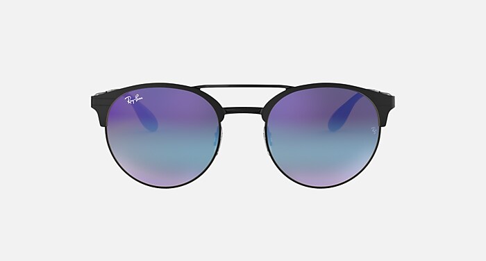 RB3545 Sunglasses in Black and Blue/Violet Gradient Mirror (51-20
