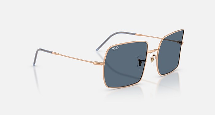 SQUARE 1971 REVERSE Sunglasses in Rose Gold and Dark Blue (56-19