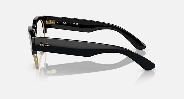 MEGA CLUBMASTER OPTICS Eyeglasses with Black On Gold and Clear (50