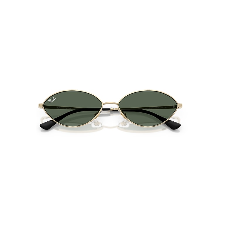 Ray-Ban Kai Bio-based Sunglasses Pale Gold Frame Green Lenses 56-15