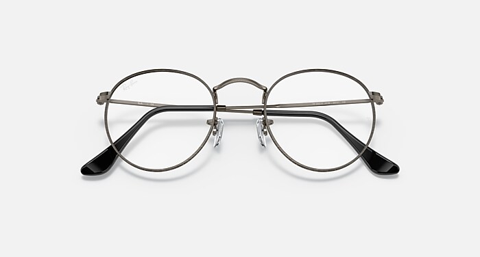 ROUND METAL OPTICS メガネ ガンメタル と クリア (50-21) - RB3447V