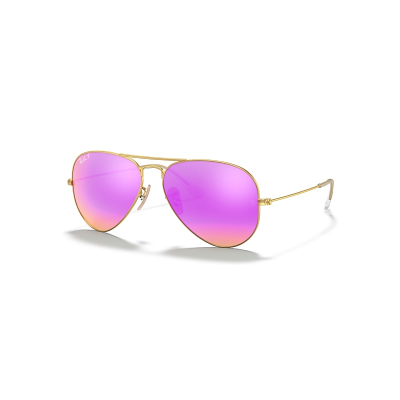 Ray-Ban Sunglasses  Aviator Flash Lenses - Gold Frame Violet Lenses Polarized 58-14, RB3025