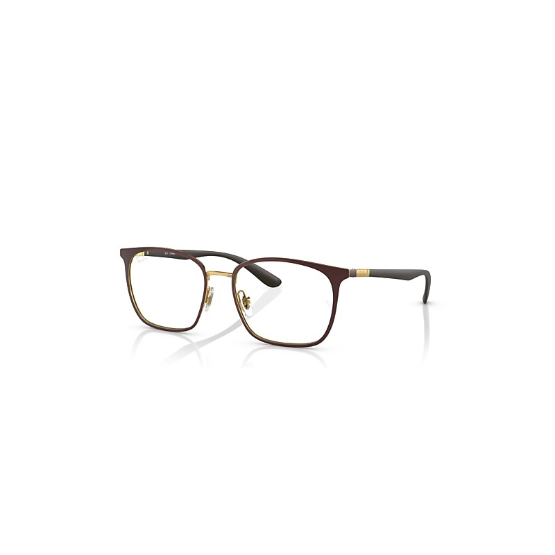 Ray-Ban Eyeglasses Unisex Rb6486 Optics - Brown Frame Clear Lenses Polarized 52-17