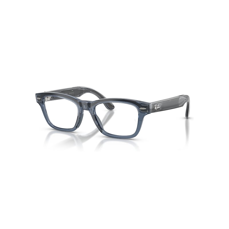 Ray-Ban Unisex  Ray-Ban Meta Audio Burbank - Couleur du Monture: Transparent Bleu, Couleur de Lentille: Incolore/Saphir
