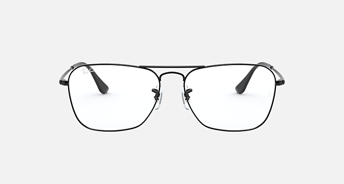 Ray-Ban メガネ ブラック 度あり ケース付き CARAVAN OPTICS メガネ ブラック と クリア (58-15) - RB6536
