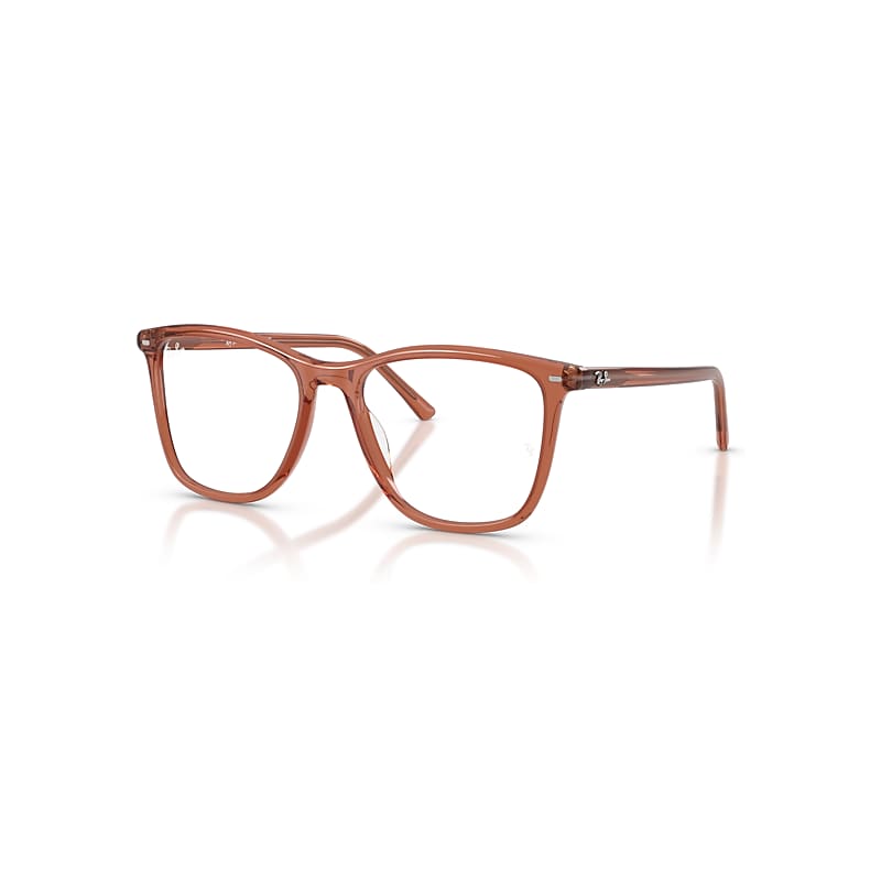 Ray-Ban Eyeglasses Unisex Rb5455 Optics - Transparent Brown Frame Transparent Lenses Polarized 52-17