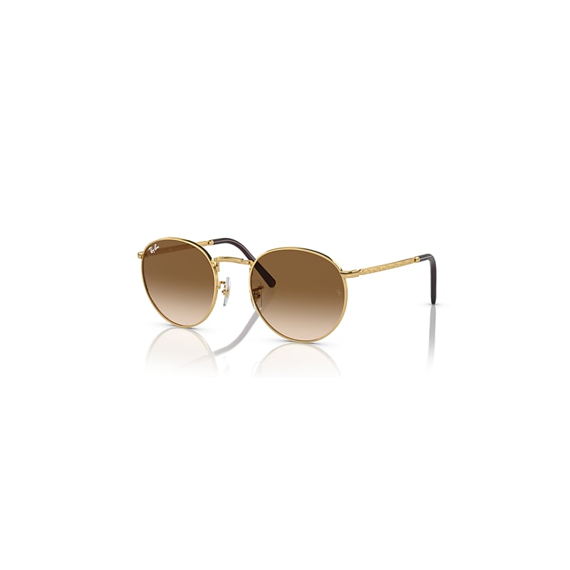 Ray-Ban Sunglasses  New Round - Arista Gold Frame Brown Lenses 53-21, RB3637