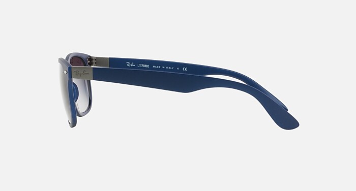 New Wayfarer Liteforce Sunglasses in Blue Frame and Grey Gradient