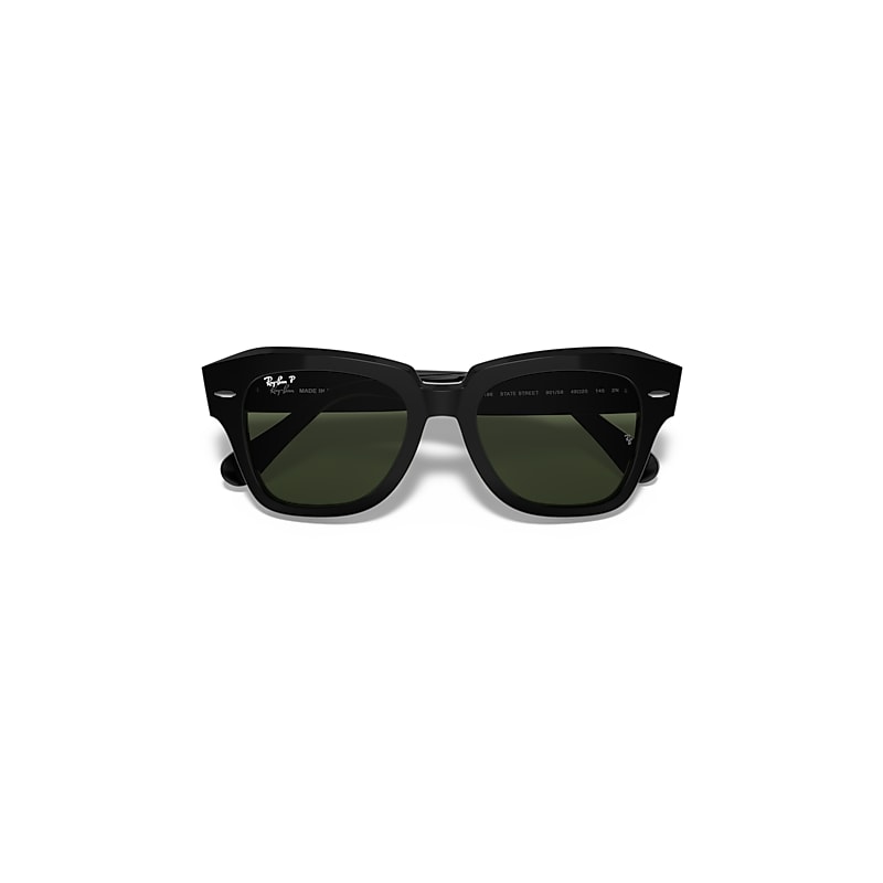 STATE STREET Sunglasses in Black and G-15 Green Polarized - RB2186