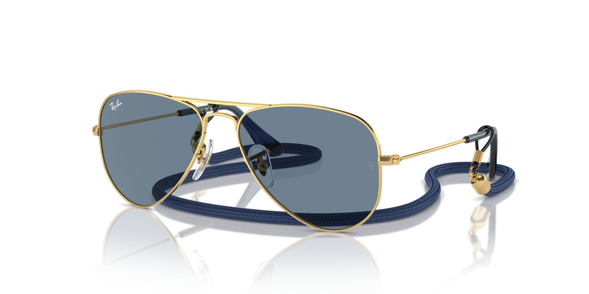 Ray-Ban Aviator Kids Lunettes De Soleil - Monture Dor Arista Verres Bleu 52-14 90 €